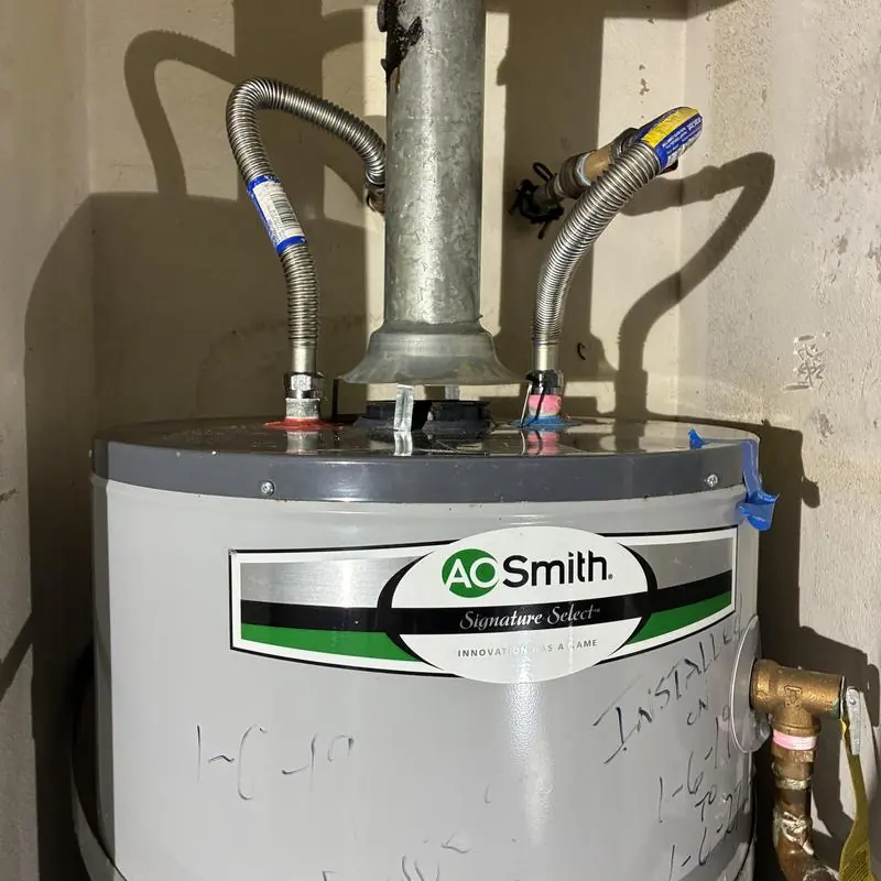 Water heater with old broken ball valve leak