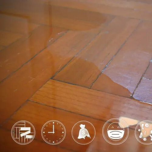water on a wooden floor
