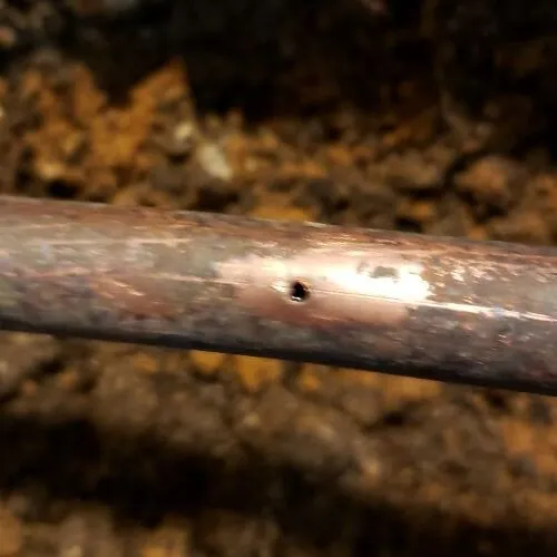 A broken copper pipe