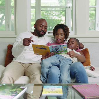 A family enjoys indoor air quality.