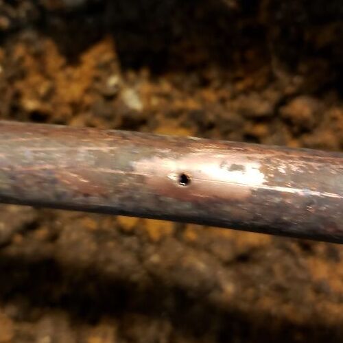A broken copper pipe